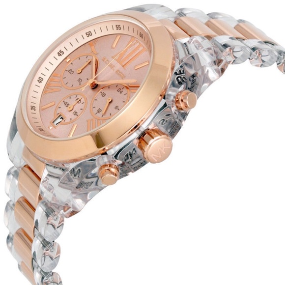 Michael Kors bradshaw acetate clear rosegold watch - Picture 3 of 8